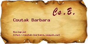 Csutak Barbara névjegykártya