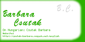 barbara csutak business card